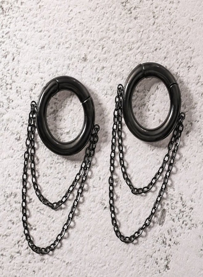 Earblity 2 PCS Black 2g (6mm) Hoop Link Ear Hanger Weights for Stretched Ears, Hypoallergenic 316 Stainless Steel Weights Plugs Tunnels Gauges Body Jewelry for Women Men - Image 5